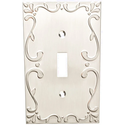 Franklin Brass Classic Lace (3-Pack) Decorative Light Switch Cover Wall Plate Brushed Nickel 1-Gang Wall Plate Switch/Toggle Plate Guards Electrical Outlet Covers W35070V-SN-C