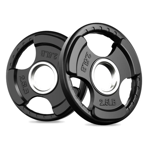 RitFit Olympic Rubber Grip Plates for Barbell, 2-Inch Weight Plates for Weightlifting and Strength Training in Home & Gym, Single, Pair and Sets(2.5/5/10/25/35/45 LB)