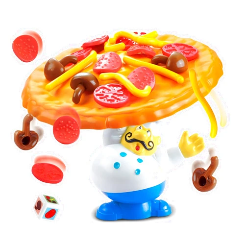 Trisquirrel Topple Pizza Game,Tabletop Balancing Pizza Toy, Poppa's Pizza Pile-Up for 2-4 Players,Fun for Family & Friends