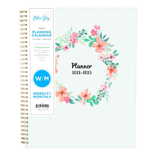 Blue Sky 2022-2023 Academic Year Weekly & Monthly Planner, 8.5