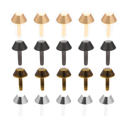 Micro Traders 160PCS Bag Feet Studs Metal Purse Feet Spike Nailheads Brads Round Brads for DIY Leather Craft Purse Handbag Making Repairing Decoration Accessories 4 Assorted Colors
