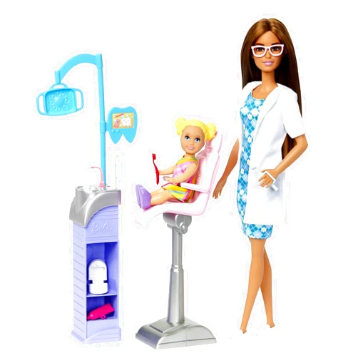 Barbie Careers Playset, Dentist with Blonde Doctor Fashion Doll, Toddler Small Doll, Furniture & Accessories