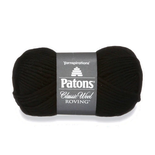 Patons Classic Wool Roving Yarn, 3.5 oz, Black, 1 Ball