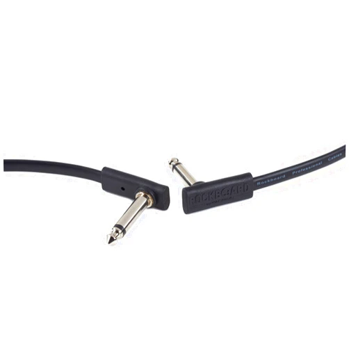 Rockboard FL 300BLK AA Flat Lead Cable black, angled - angled 300cm