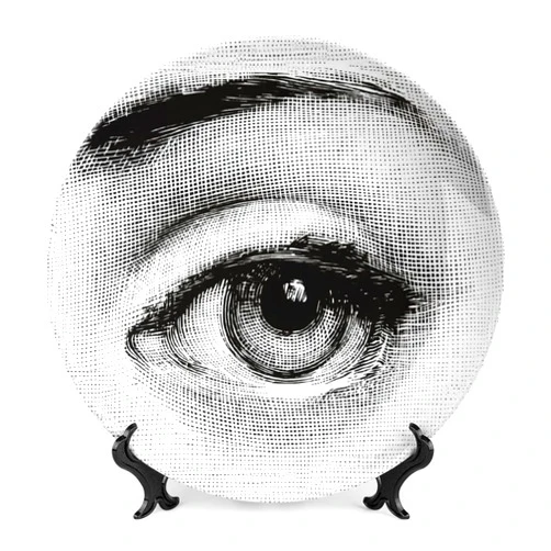 GETLF Lina Cavalieri Plate, Wall Decorative Plate, Mysterious Face Plate Wall Hanging Decoration,Including Bracket and Special Spring Hook,B32,8inch