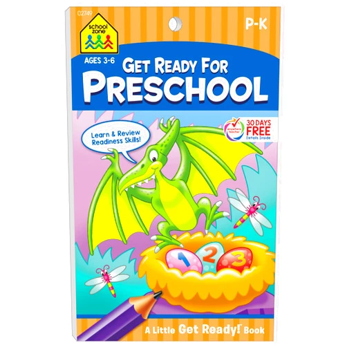 School Zone,Joan Hoffman School Zone Get Ready for Preschool Workbook: 48 Pages, Pre-K, Learn ABCs, Numbers, Colors, Counting, Rhyming, Phonics, Patterns, Matching, Ages 3-6 (Little Get Ready! Book Series)