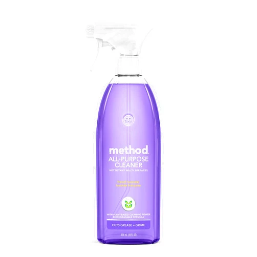 Method All-Purpose Cleaner Spray, French Lavender, Plant-Based and Biodegradable Formula Perfect for Most Counters, Tiles and More, 28 Fl Oz, (Pack of 1)