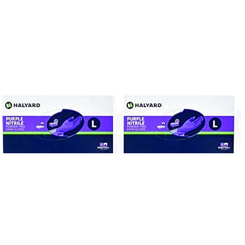 HALYARD Haylard Health Purple Nitrile Exam Gloves, Large, 100 Count (2-(Pack))