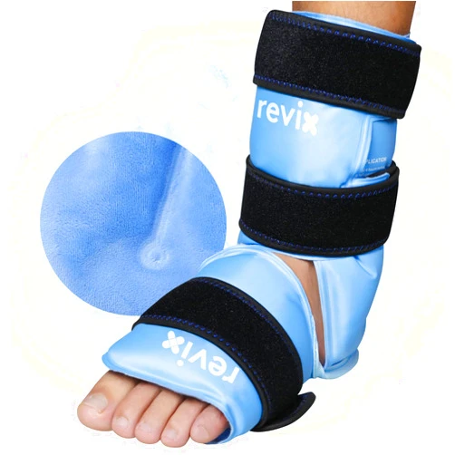 REVIX Ankle Ice Pack Wrap for Foot Pain Relief and Feet Injuries, Reusable Gel Ice Cold Packs for Achilles Tendonitis, Plantar Fasciitis, Sprained Ankles and Heels