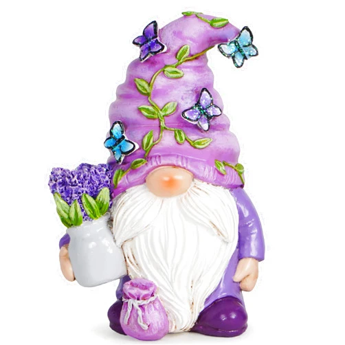 Hodao Lavender Dream Gnome - Purple Fragrance Wonderland Journey Spring Swedish Tomte Elf Dwarf Figurines Summer Gnome Indoor Home Decor Gift (Lavender Gnome 1)