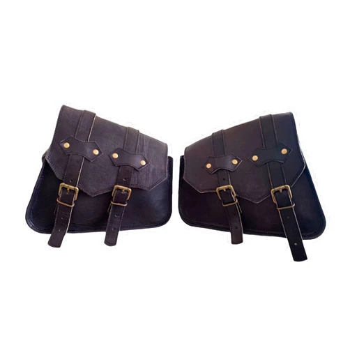 GORRIES LEATHER Saddle Bags Motorcycles Dirt Bike Powersports Moped accessories Leather Dual sport Motorcycle Two Saddle Bag Handmade Panniers Luggage Left Right Two Side Vintage Luggage Tool Pouch