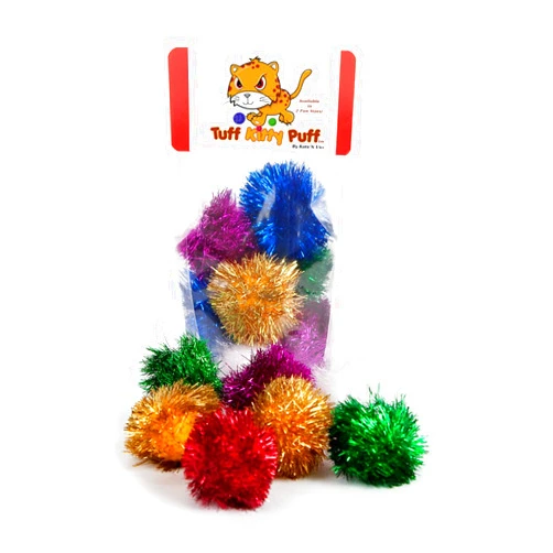 Tuff Kitty Puff Kats' N Us Cat Toy - (1.5 inch) 6 Pak