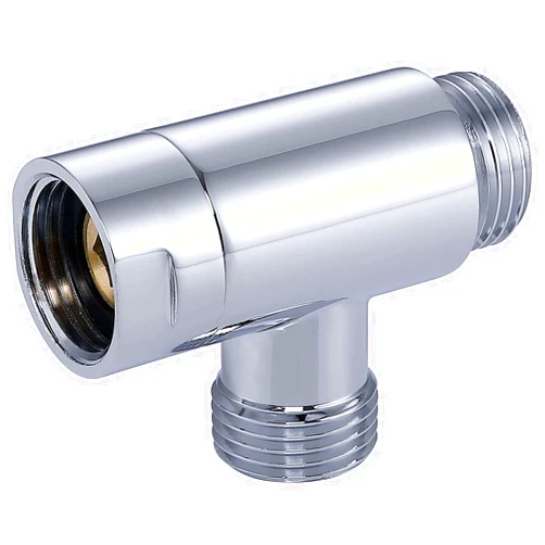 G-Promise All Metal 3 Way Diverter/Hose Fitting Tee/T Shape Adapter Connector for Angle Valve Hose/Bath Shower Arm / (Chrome)