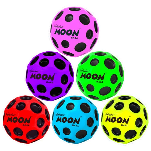 Waboba Moon Ball 6 Pack - Bounces Out of This World - Original Patented Design - Craters Make Pop Sounds - Easy to Grip (Pack of 6)