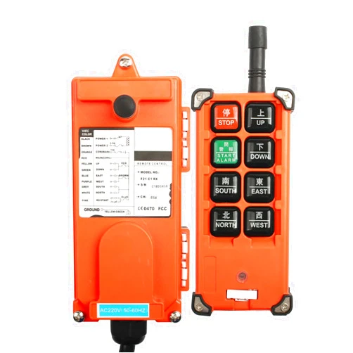 CRFYJ AC 220V 110V 380V 36V DC 12V 24V 48V Industrial Remote Controller Hoist Crane Control Lift Crane 1 Transmitter + 1 Receiver (Color : UHF 868Mhz, Size : DC 12V)