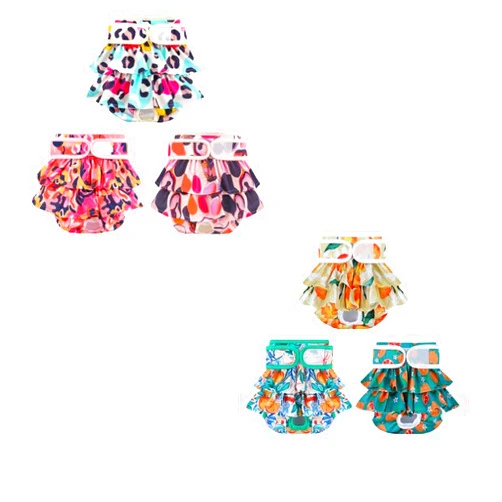 Mengelina Dog Diapers Female Washable (3 Pack), Christmas Dog Period Diapers Female Doggie Diapers Puppy Diapers Highly Absorbent Female Dog Diapers for Heat, Incontinence, Excitable Urination