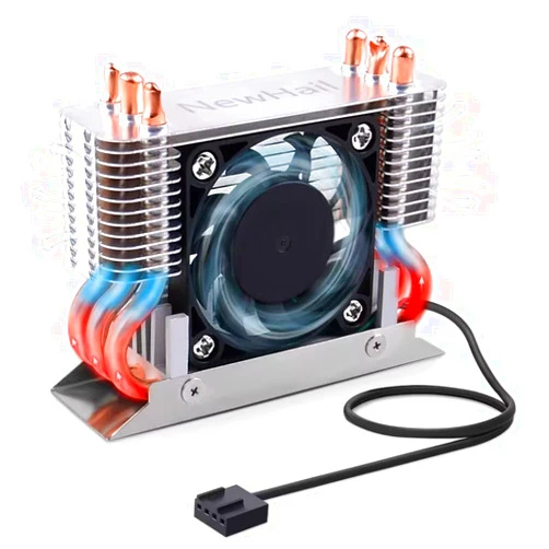 NewHail 12V M.2 2280 SSD Heatsink with 40mm PWM Cooling Fan, Copper Heat Pipes and Thermal Pad, SSD Cooler for M.2 2280 NVMe & SATA SSD Only