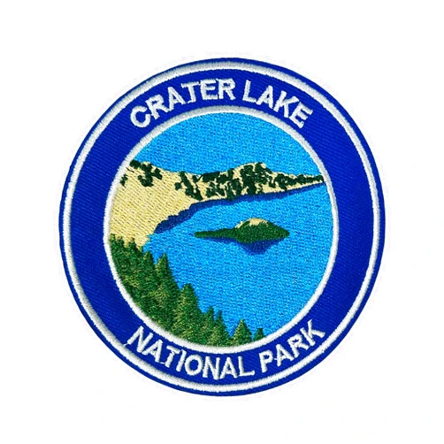 Appalachian Spirit XPress Crater Lake National Park, Oregon Patch Iron-on Embroidered Applique for Clothing Vest, Sew-on Decorative Embroidery, Badge Emblem, Cascade Mountains, Nature Souvenir, Wild Animals, Outdoor Patches