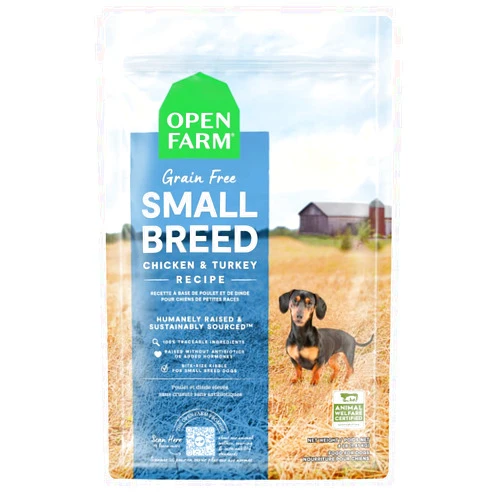 Open Farm Grain-Free Dry Dog Food for Small Breeds, High Protein with Ethically Sourced Ingredients, No Artificial Flavors or Preservatives, Chicken & Turkey Recipe, 4lb Bag (64oz Bag)