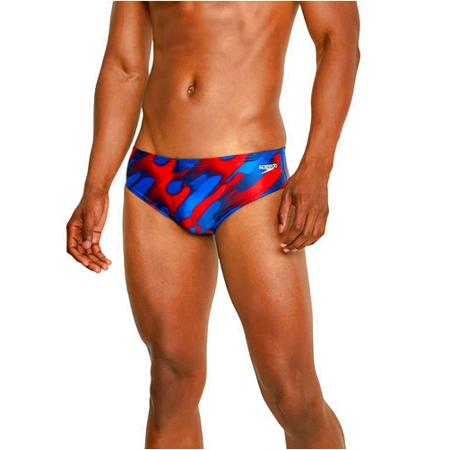 Speedo Men's Swimsuit Brief PowerFlex Eco Coded Riff Team Colors