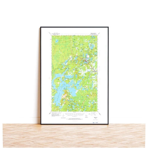 MG Global Wrapped Gift | Historical Poster of Mercer 1955 Flambeau Flowage Wisconsin 503387 | 11x17 12x18 16x24 24x36 Unframed Print Wall Art | Vintage Antique Rustic Home Office Decor