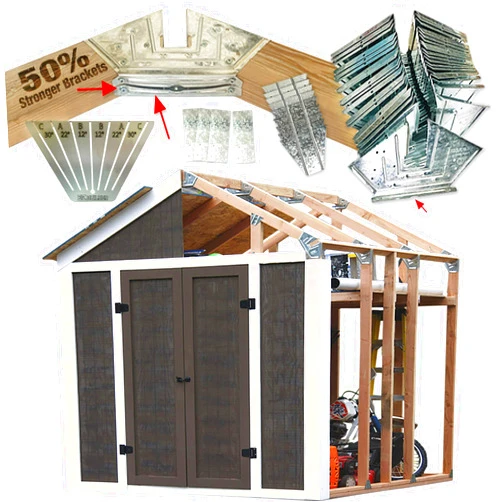 EZBUILDER 50 Structurally Stronger Truss Design Shed Builds 6in - 14in Widths Any Length Storage Garage Playhouse Easy Framing Kit 2x4 Basic Barn Roof Wood NOT Included