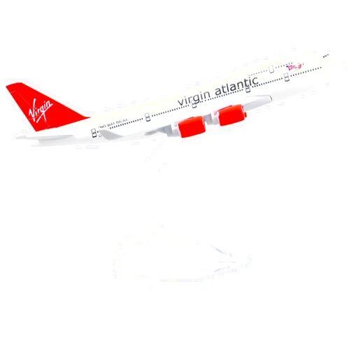 QIYUMOKE Boeing 747 VAA Atlantic 1/400 Diecast Metal Airplane Model with Stand Airlines Plane Alloy Display Collectible Model Kit for Aviation Gift