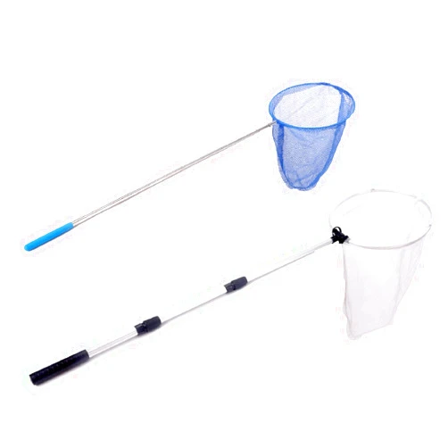 Rngeo 2 Pack Telescopic Butterfly Net, Extendable Fishing, Insect Toy Nets for Kids and Family, Aluminum Alloy (Silver Extends to 36 Inches, Blue Extends to 26 Inches, Pack of 2)