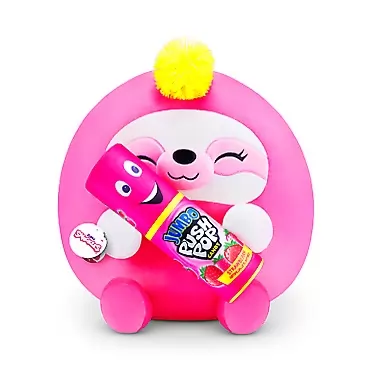 ZURU Snackles Snackles Sloth Super Sized 14 inch Plush (Push Pop) by ZURU, Ultra Soft Plush, Collectible Plush with Real Licensed Brands, Stuffed Animal Sloth(push Pop)