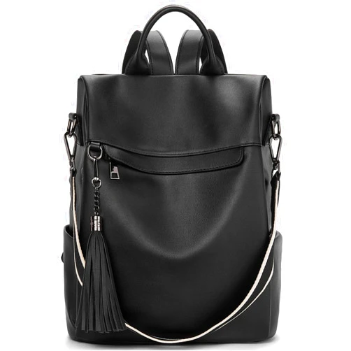 Telena Backpack Purse for Women, PU Leather Anti Theft Travel Backpack Purse Shoulder Bags with Tassel