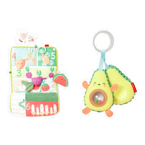 Skip Hop Baby Tummy Time Playmat, Farmstand & Farmstand Avocado Baby Stroller Toy