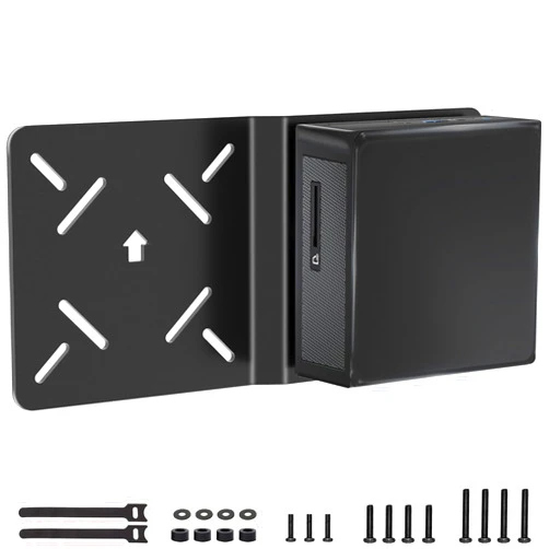Bedycoon Mounting Bracket Compatible with Intel NUC VESA Mount Adapter Compatible with Inte NUC Metal Monitor Arm Extension Plate for Mini PC Computer Mount with Screws and Cable Straps