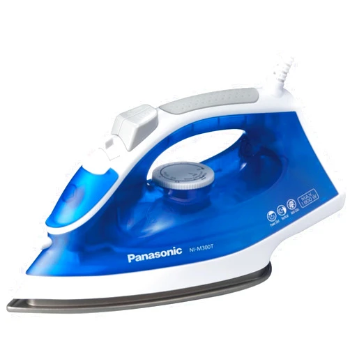 Panasonic 1500W Advanced Titanium Coated Sole Plate, Vertical Steam/Dry Iron, Standard, Blue/White
