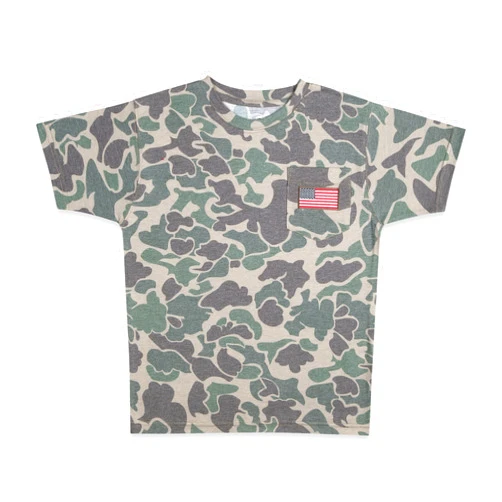 Mooselander Men's Patriotic T-Shirt, Realtree and Mossy Oak Camo T-Shirt for Men, Hunting Apparel with USA Flag Embroidery