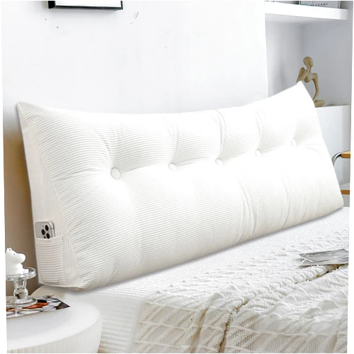 Shuyeon Wedge Pillow Headboard Triangular Bed Wedge Pillow for Headboard, Headboard Pillow Reading Pillow for Daybeds and Bunk Beds with Removable Velvet Cover