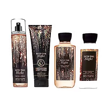 BBW Bath and Body Works INTO THE NIGHT - Deluxe Gift Set Body Lotion - Body Cream - Fragrance Mist and Shower Gel - Full Size