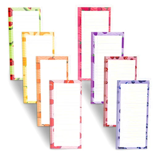 Camelmother 8Magnetic Notepads for Refrigerator Grocery List Magnet Pad for Fridge magnetic grocery list pad for fridge 60 Sheets Per Note Pads (8 Fruits)