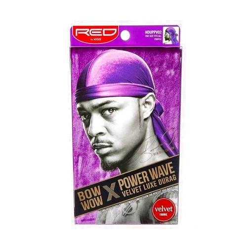 Red by Kiss KISS RED Bow Wow Power Wave Velvet Luxe Durag (Purple)
