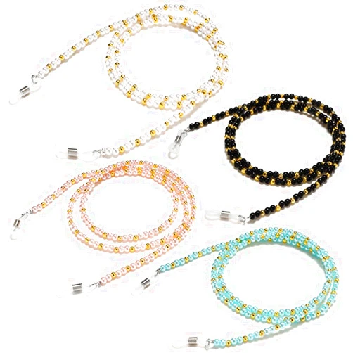 LANG XUAN Eyeglass Chains for Women Beaded Glasses Chain Acrylic Eye Glasses Holders Around Neck Pearl Eyeglasses Strap