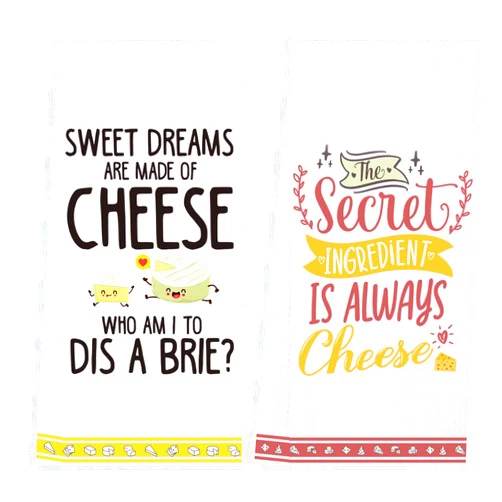 LXOMILL Cheese Gifts, Funny Kitchen Towels, Punny Cheese Gifts Baskets, Cute Decorative Dish Towels Sets, Cheese Lover Friend Gift, Funny Kitchen Decor Housewarming Gift