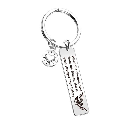 JIUSHUN Phoenix Inspirational Keychain Phoenix Encouragement Keychain Motivational Gift For Daughter Gift