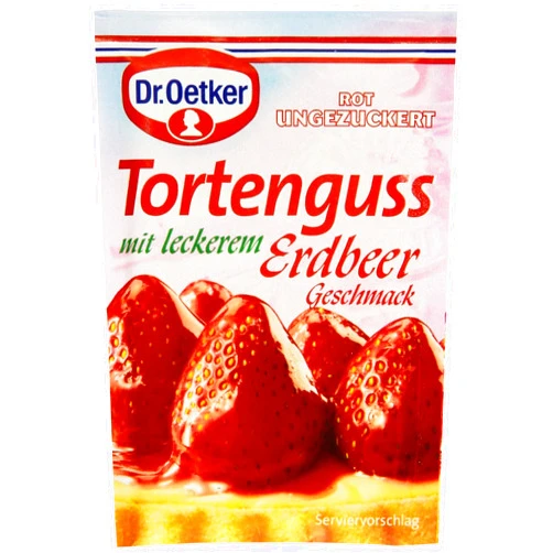 Dr. Oetker Dr Oetker Tortenguss rot, Erdbeer (red strawberry cake glaze) 36g / 1.27oz