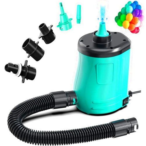 MAACLOUD Electric Air Pump for Inflatables Toys Balloon: 3-in-1 Balloon Pump 400W 2.0 PSI High-Power Quick Inflator Deflator for Air Mattress Beds, Pool Float Raft, Wedding Party Decoration - Green