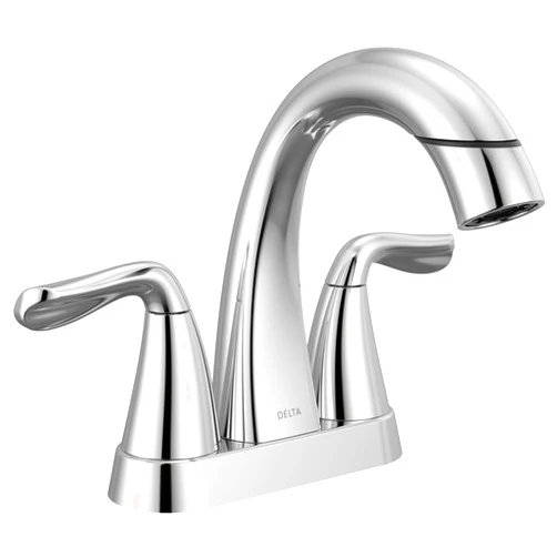 Delta Faucet Arvo Pull-Down Centerset Bathroom Faucet, Chrome Bathroom Sink Faucet, Bathroom Faucet with Pull Out Sprayer, 3-Hole Bathroom Faucet, Chrome 25840LF-PD