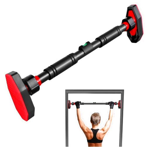 TOPPERFUN Doorway Pull Up Bar, Strength Training Chin up Bar without Screws, Adjustable 25.55-39.37in Width, Portable Gym Equipment for Doorway - Max Load 440lbs for Home Gym Upper Body Workout