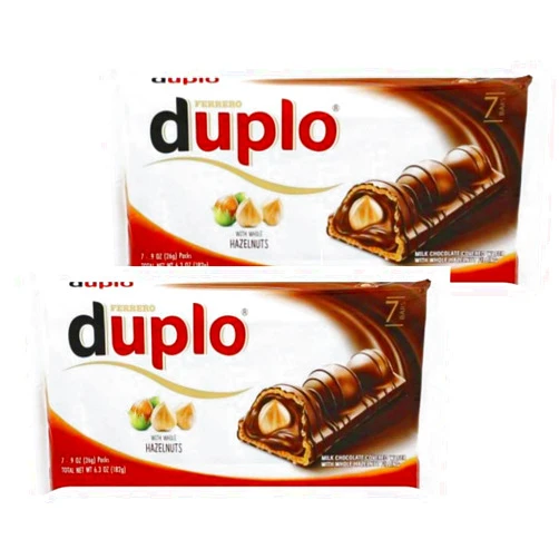 Affinity Foods Ferrero Duplo Chocolate and Hazelnut Bars - 2 Packs 7 x 16g bars, 14 pieces total