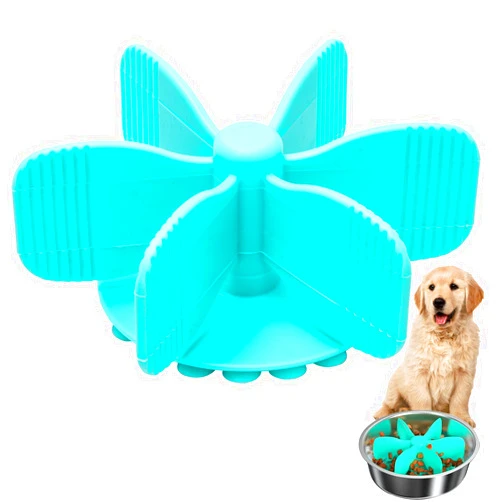 FeiouPJ Slow Feeder Dog Bowls Silicone Insert with 36 Strong Suction Cups, Dog Slow Feeder Bowl Insert for Small Medium Large Regular and Elevated Dog Bowls, 6.7 inch