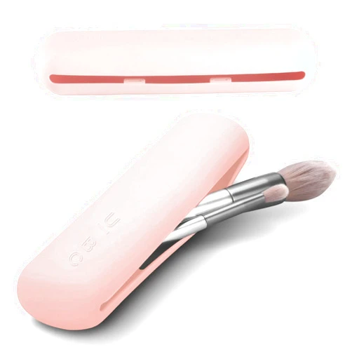 HexinYigjly 2 Pcs Travel Makeup Brush Holder Bag, Silicone Make Up Brush Holder Organizer, Large Magnetic Travel Makeup Organizer Bag Case, Makeup Brushes Holder Organizer, Soft Portable Cosmetic Face Brushes