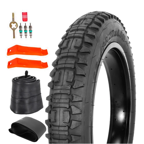 WEIYINGSI Heavy Duty 20/26x4 E-Bike Fat Tires High-Performance Wear-Resistant 20/26X4.0 Fat Tire and Tube Sets for 20/26 Inch E-Bike Mountain Snow Bike Tire - 1/2Pack