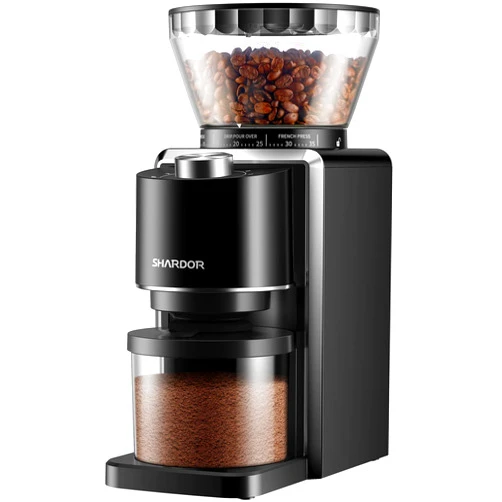 SHARDOR Conical Burr Coffee Grinder, Electric Adjustable Burr Mill with 35 Precise Grind Setting for 2-12 Cup, Black
